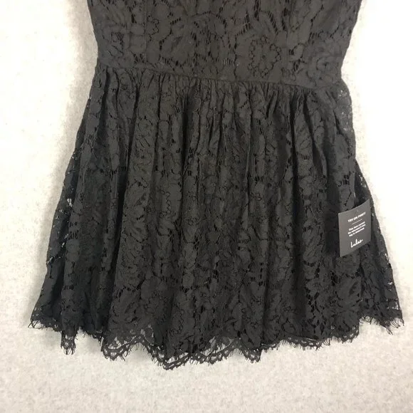 NWT Lulu's Black Lace Mini Dress Size Small - Picture 4 of 11